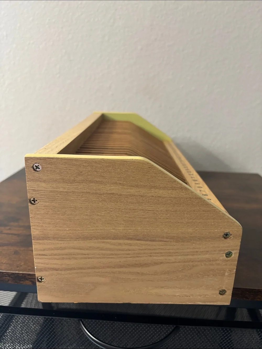 Vintage 31+ Day Wooden Desktop Bill Mail  Correspondence Organizer Natural Wood